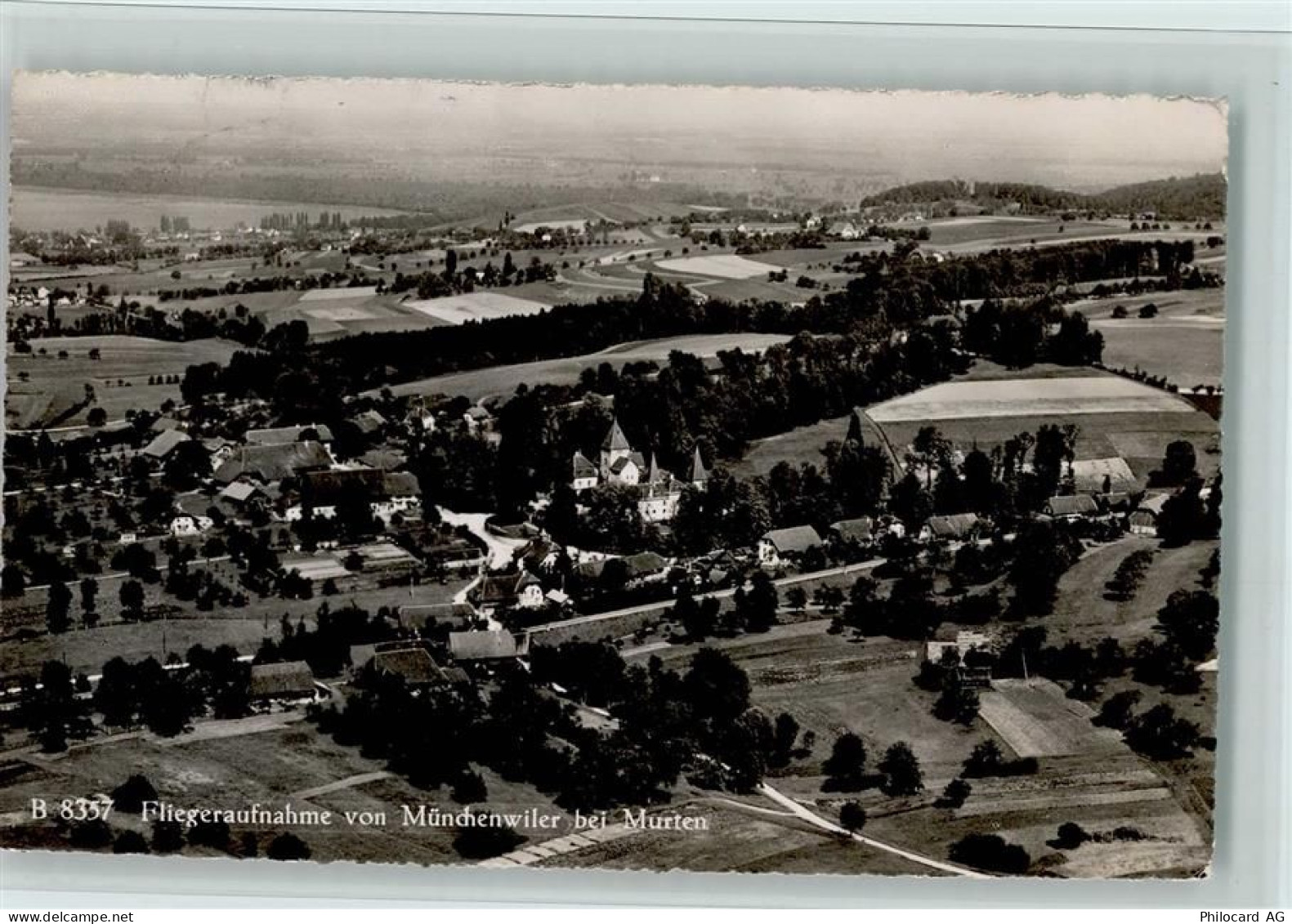 1797 Münchenwiler Villars-les-Moines 1951 Foto AK Luftbild B 8357 - AK... - 13086676