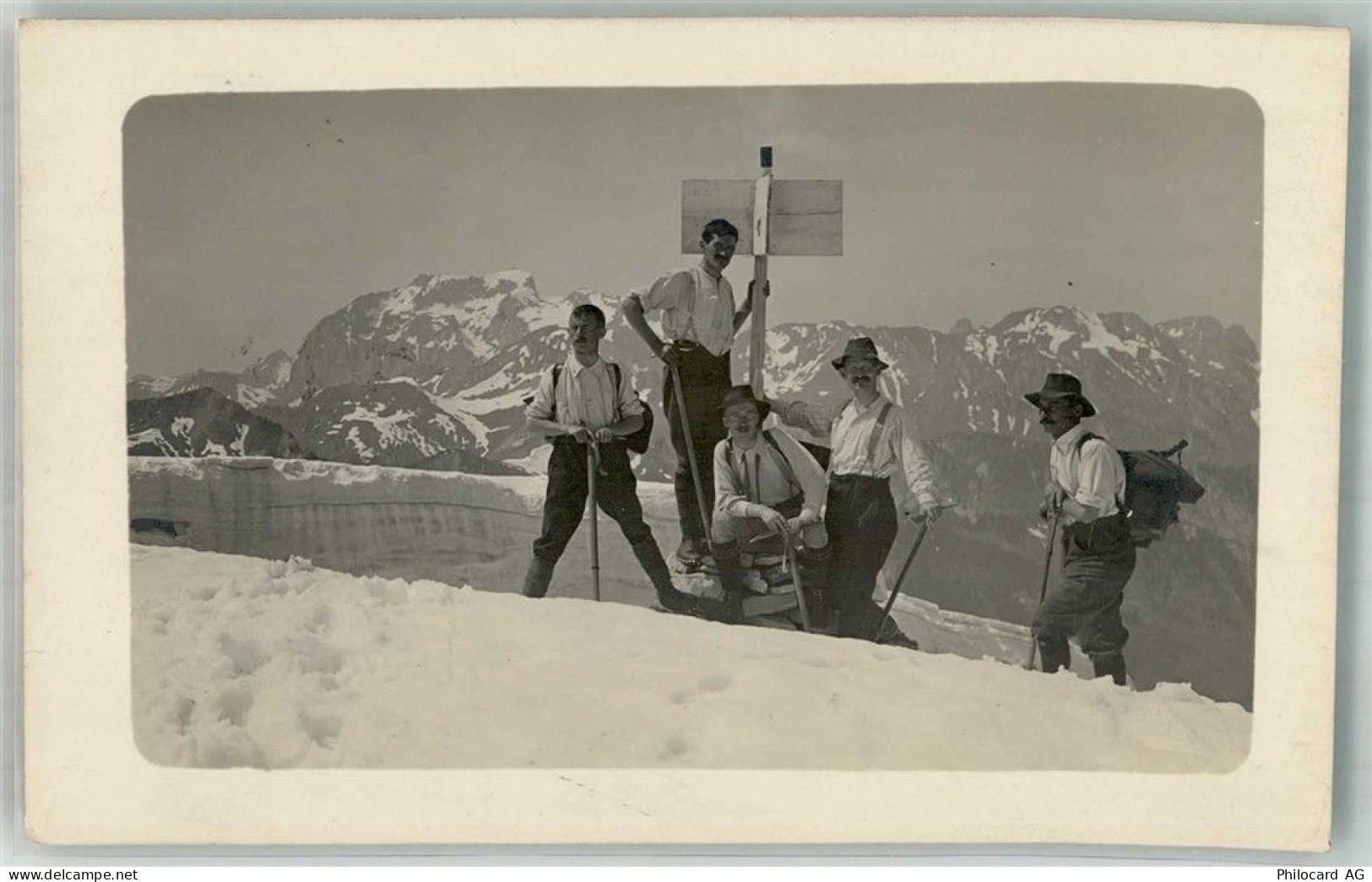 1800 Vevey 1916 Winter Ort lt. Stempel Männer im Schnee - 38245620