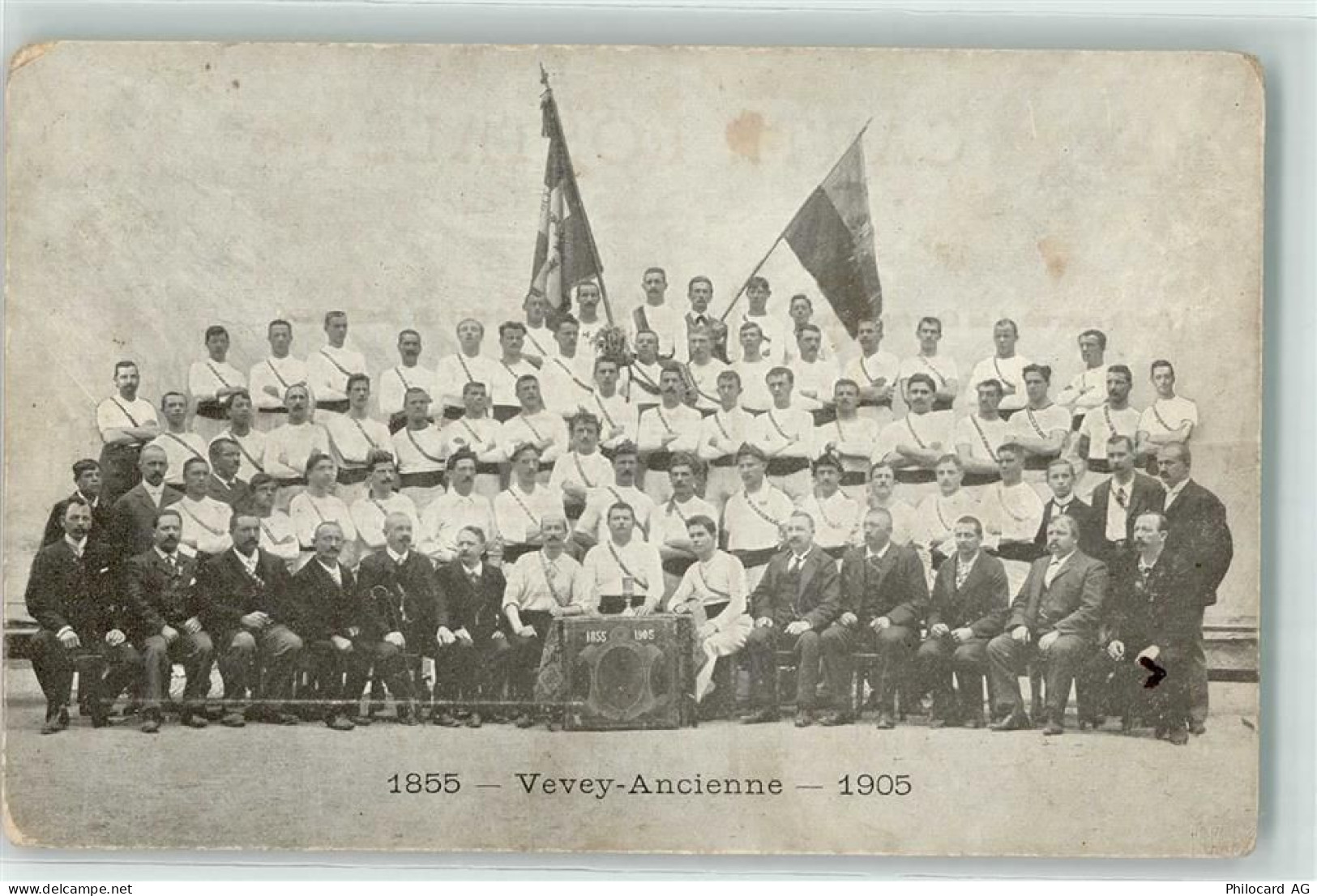 1800 Vevey Foto AK 1855 Vevey Ancienne 1905 Männer Fahne - 13906483