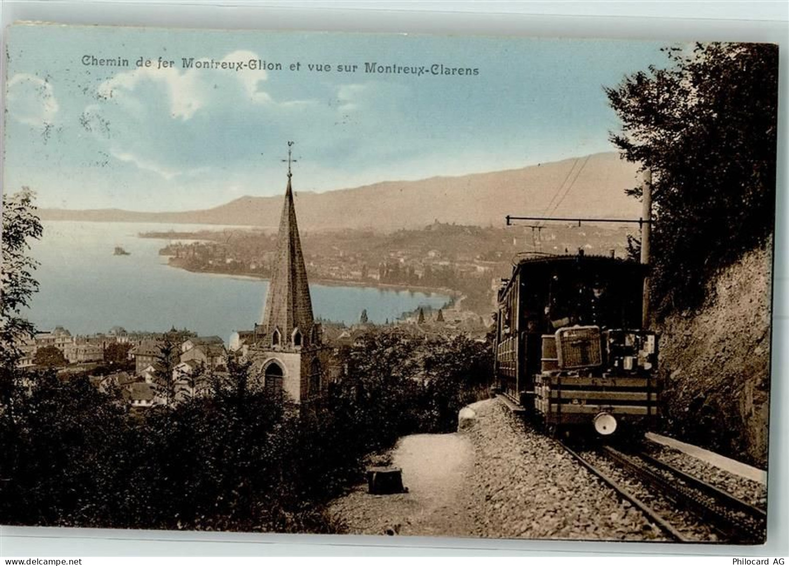 1820 Montreux 1915 - Chemin de fer Montreux - Glion et vue sur Montreux-... - 13173236