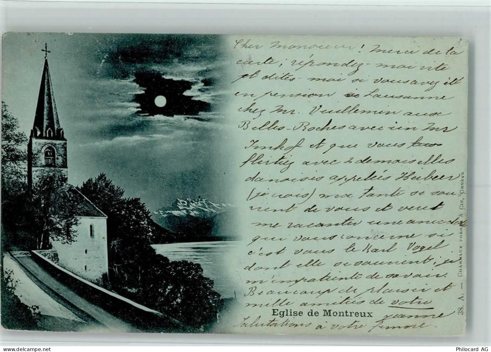 1820 Montreux Mondschein Eglise de Montreux - 10257773