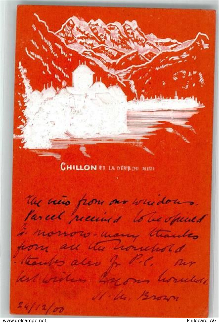 1820 Veytaux 1900 Prägedruck Chillon Chateau et la Dent du Midi - 13960992