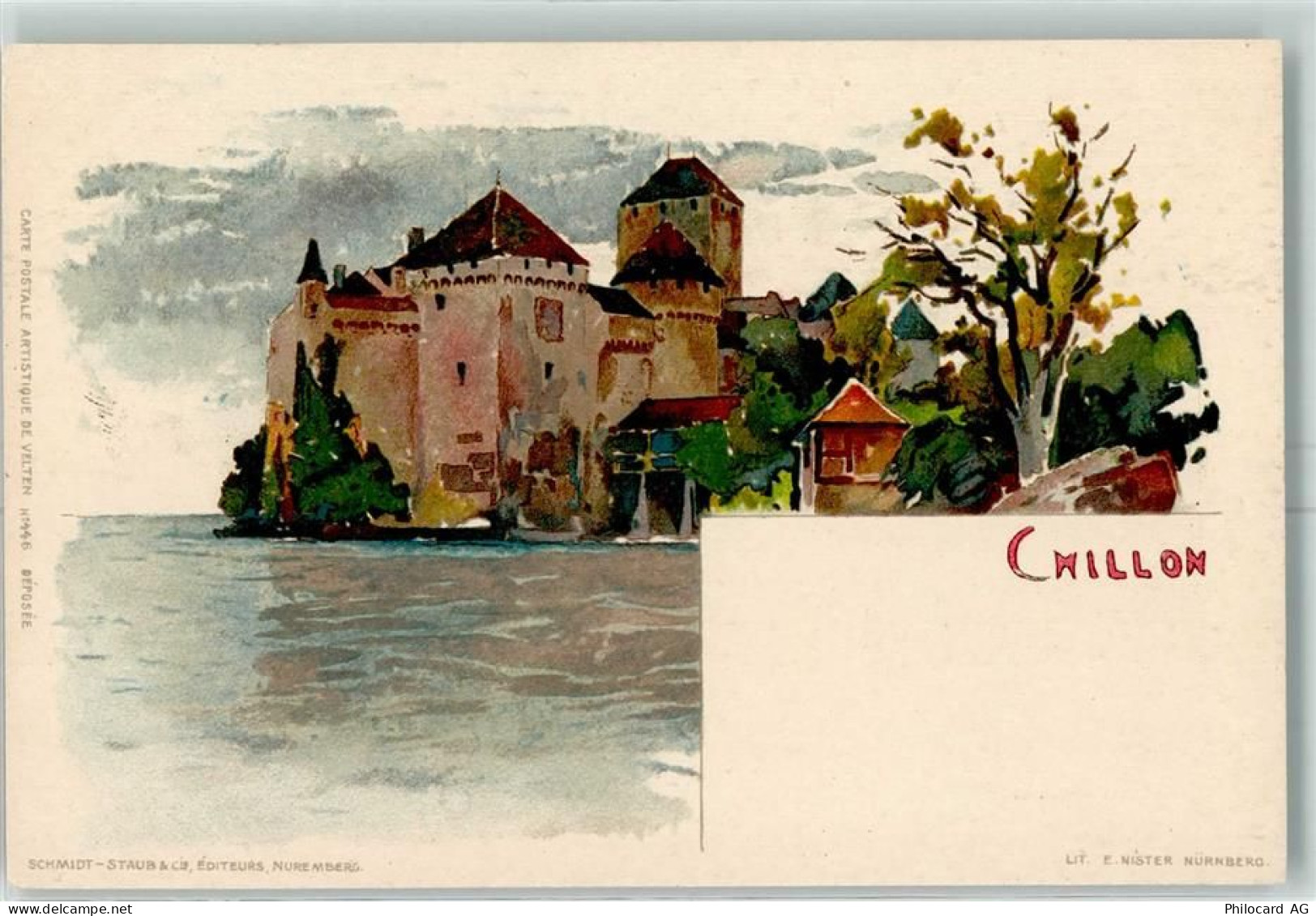 1820 Veytaux Künstlerkarte Schloss Chillon - 13149410