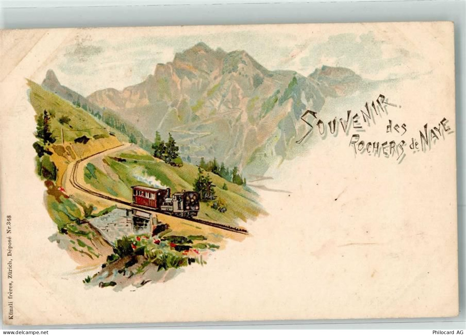 1820 Veytaux Lithographie Rochers de Naye Zahnradbahn Künzli freres Züri... - 13271467