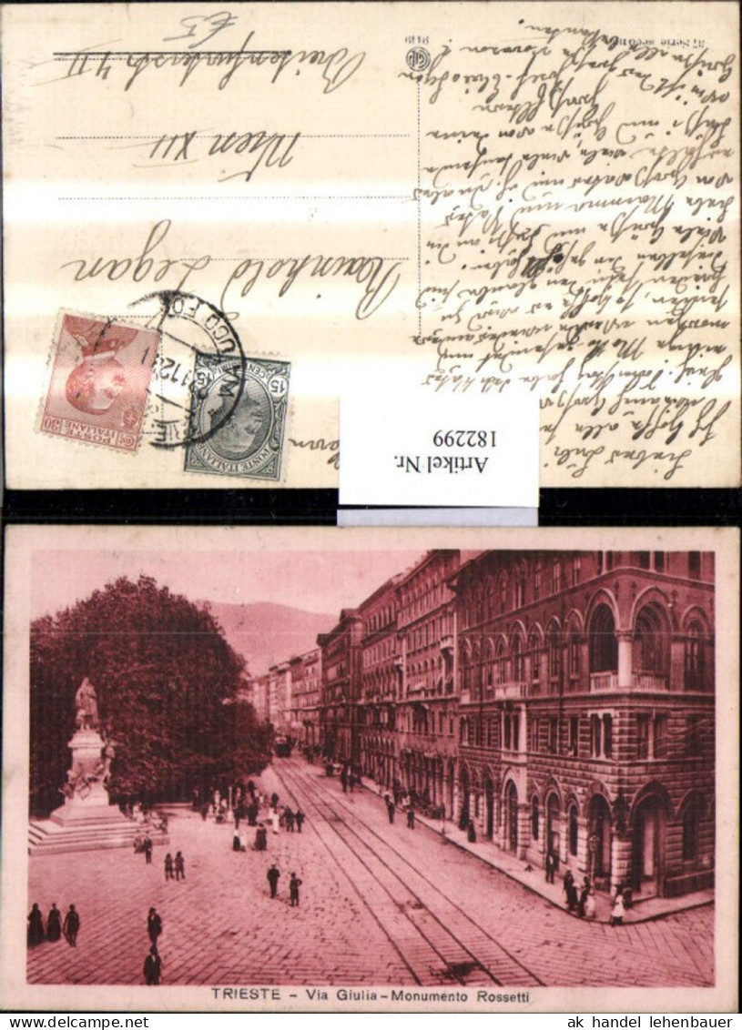 182299,Friuli-Venezia-Giulia Trieste Via Giulia Monumento Rossetti Straßenansicht