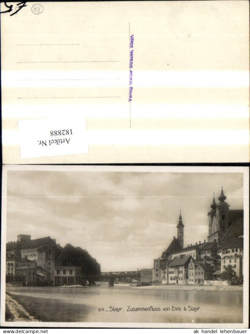 182888,Steyr Foto Ak Zusammenfluss v. Steyr u. Enns