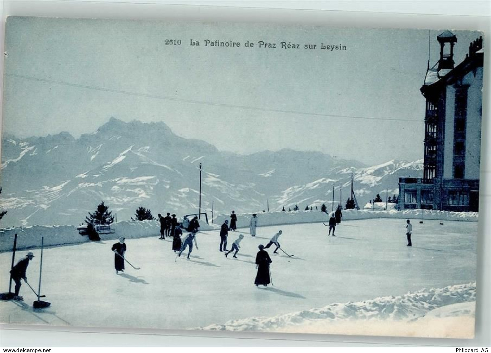 1854 Leysin - La Patinoire de Praz Reaz Winter Eishockey - 13172991