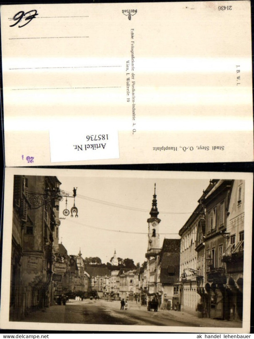 185736,Steyr Hauptplatz Stadtplatz m. Personen