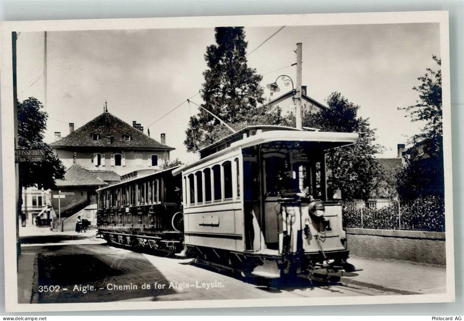 1860 Aigle Foto AK Straßenbahn Aigle-Leysin - 13597951