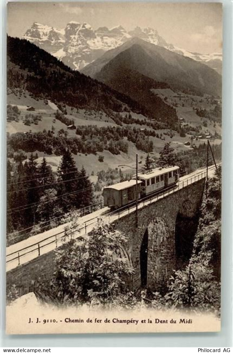 1874 Champéry Foto AK Bergbahn Chemin de fer de Champery et la Dent du M... - 10606457
