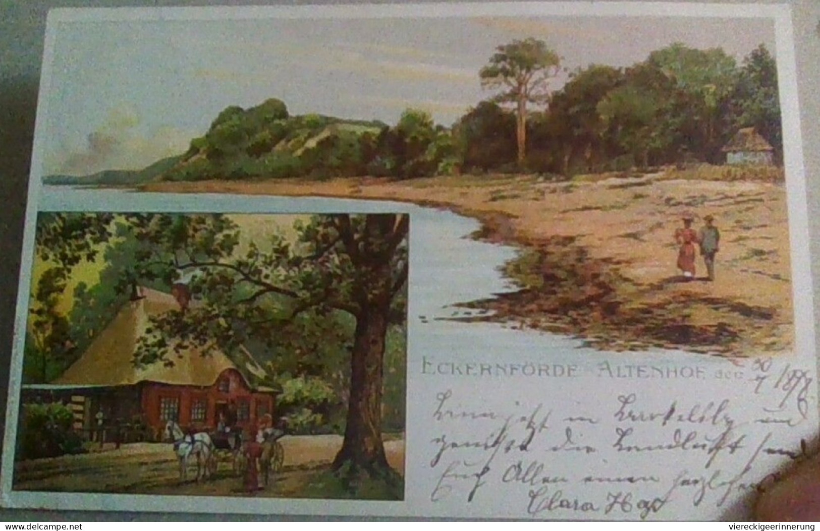 ! 1898 , schöne Litho Ansichtskarte aus Eckernförde, Altenhof