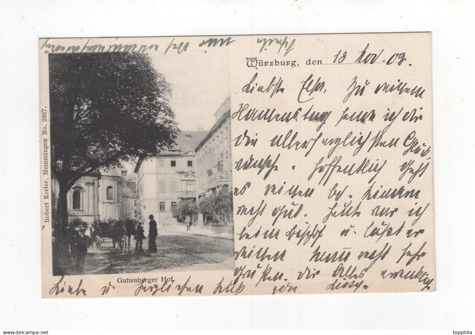 1902 Bayern Würzburg Photokarte  Guttenberger Hof  gelaufen  gest. Würzburg