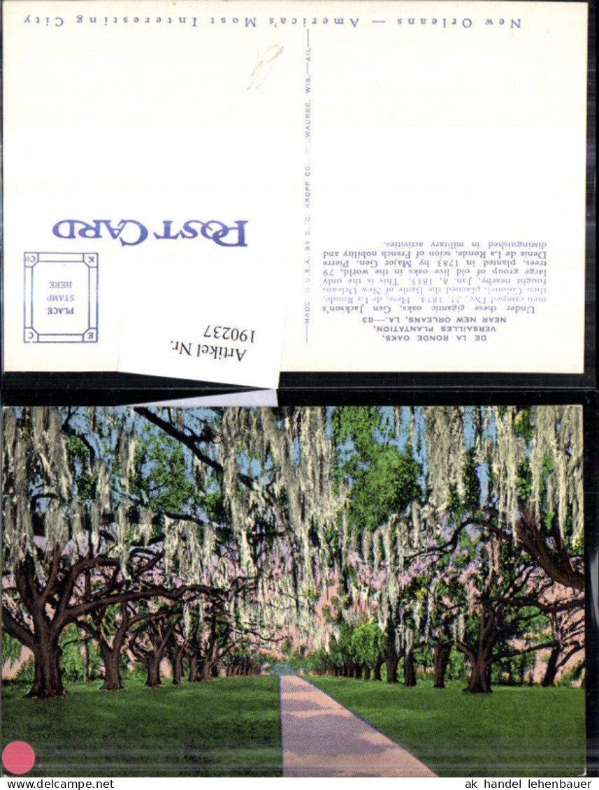 190237,Louisiana New Orleans Versailles Plantation De la Ronde Oaks