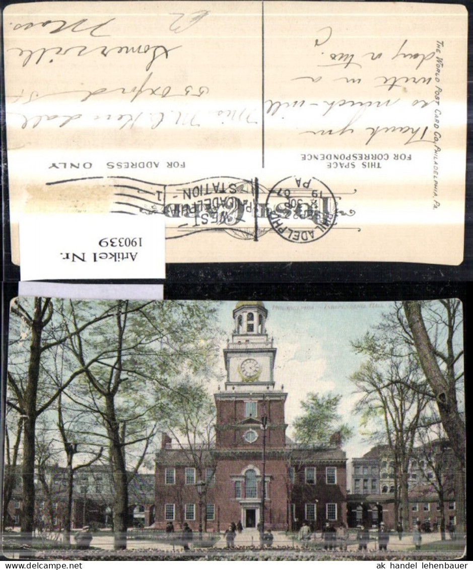 190339,Pennsylvania Philadelphia Independence Hall