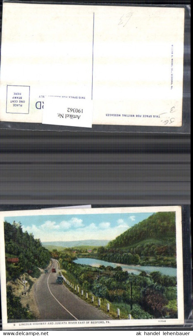 190362,Pennsylvania Lincoln Highway and Juniata River east of Bedford