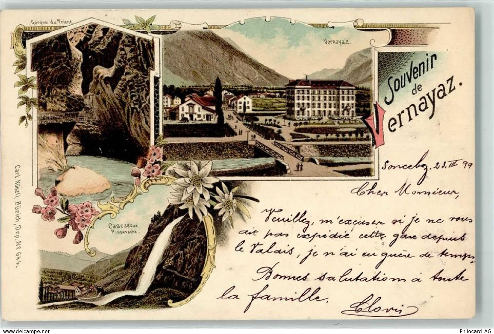 1904 Vernayaz 1899 - Bahnpost Ambulant No 2 - 13607264