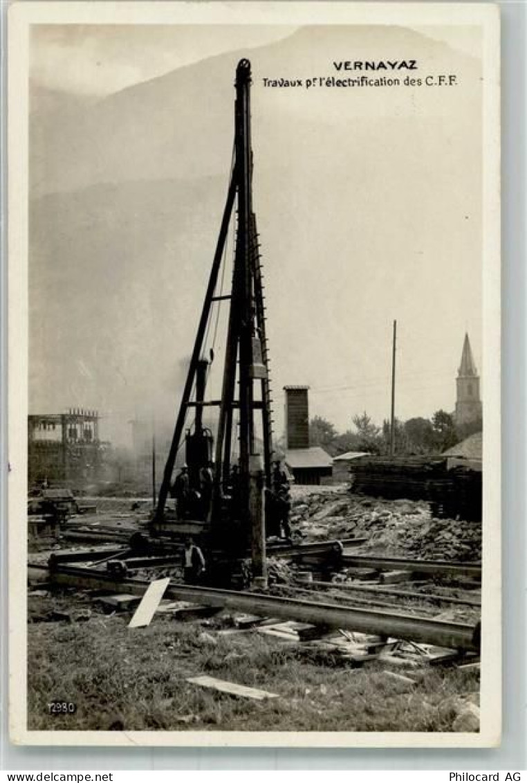 1904 Vernayaz Foto AK Eisenbahn Baustelle - 13551810