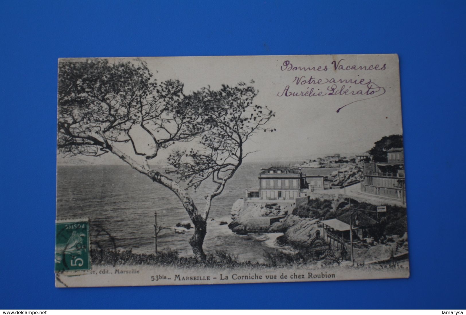 1905 vue de chez Roubion La CORNICHE MARSEILLE CPA-Carte Postale [13] Bouches-du-Rhône-pour Paris