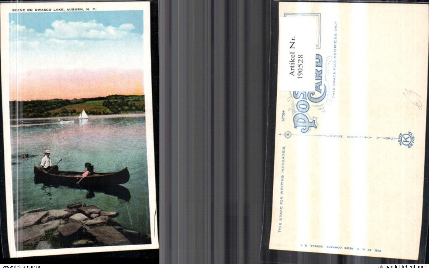 190528,New York Auburn Scene on Owasco Lake Kanu Boot