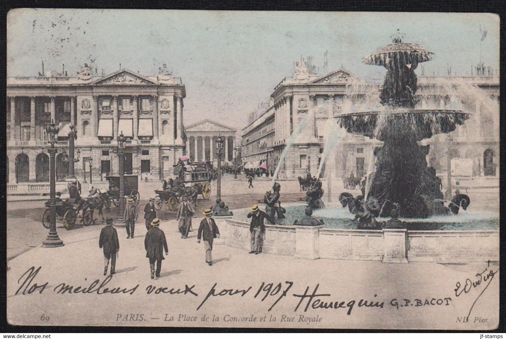 1906. PARIS. La Place de la Concorde et la Rue Royale. 29.X.06. - JF175729