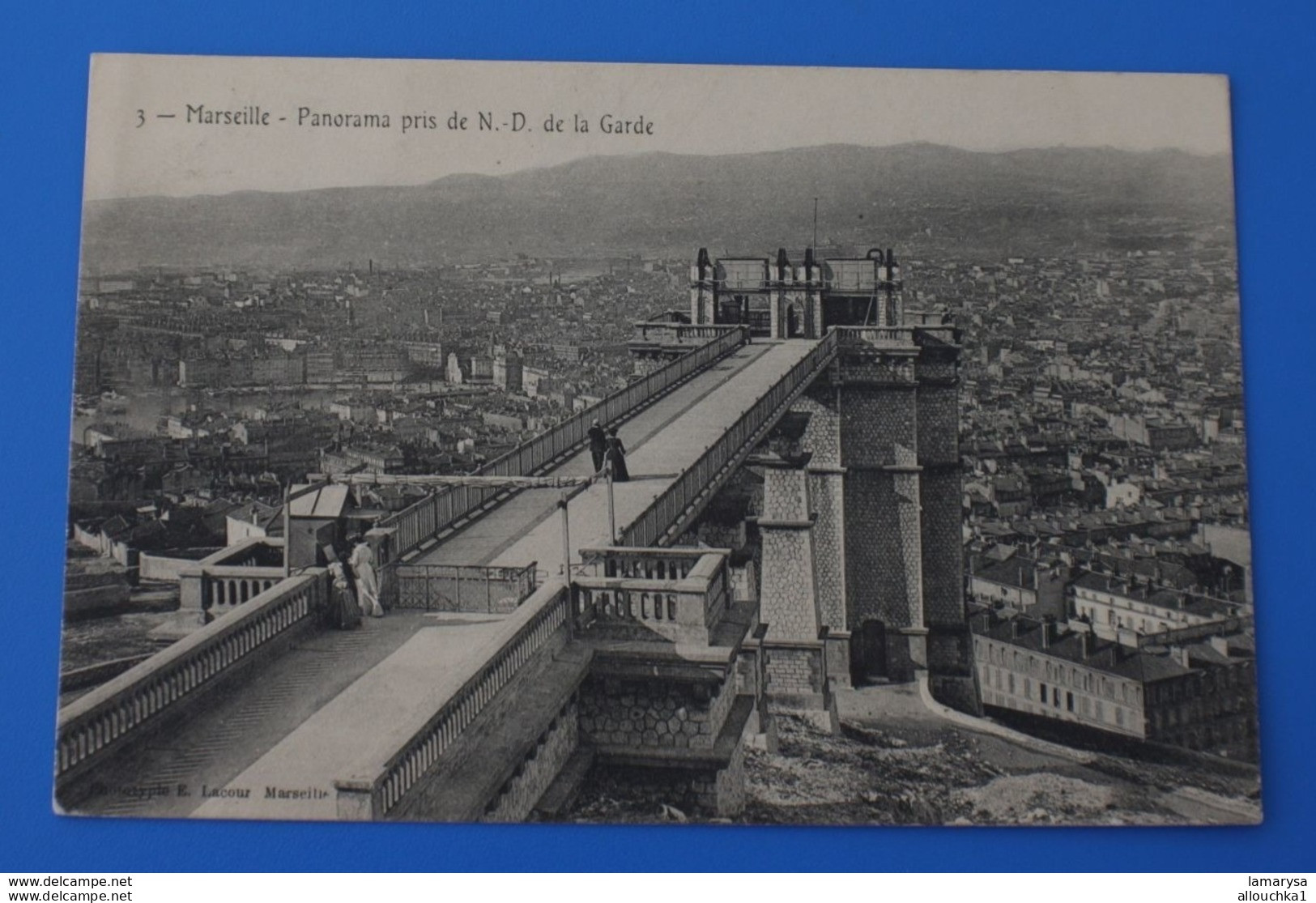 1907 Notre-Dame de la Garde,ascenseur- MARSEILLE-vue panoramique CPA-Carte Postale [13] Bouches-du-Rhône