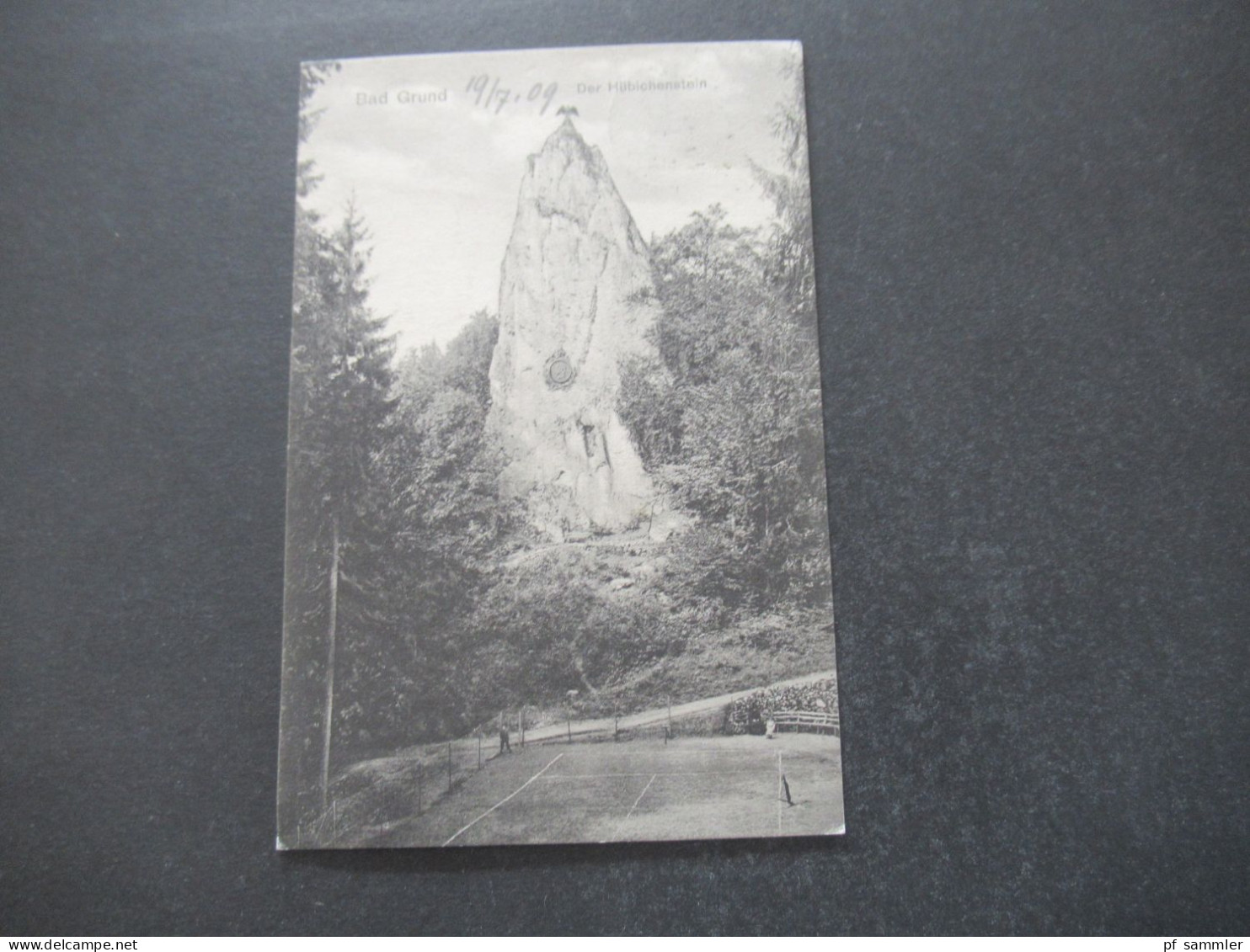 1909 Deutsches Reich AK Bad Grund Der Hübichenstein Tagesstempel Grund / Iberger Kaffeehaus Bes. M. Grothe Grund im Harz