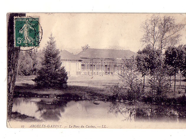 1910 CARTE POSTALE CPA  DE FRANCE  DES HAUTES PYRENNEES   ARGELES GAZOST LE PARC DU CASINO