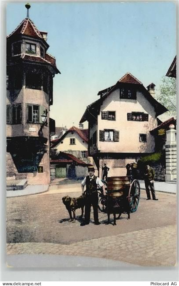 1910 - Typen aus Luzern Milchmann Berufe Schweiz Hundekutsche - 10012146