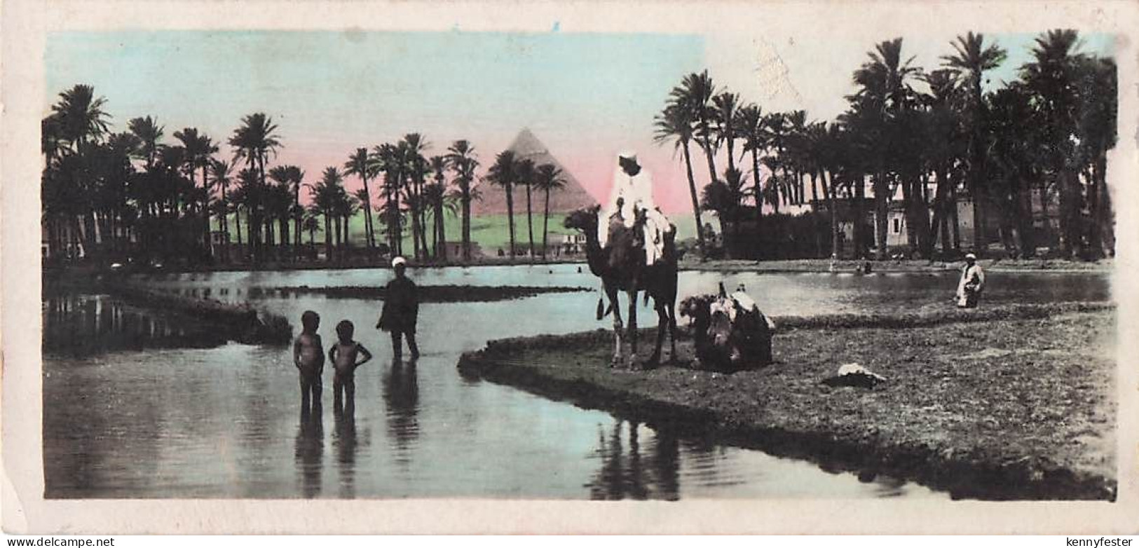 1911 Wüste Kairo Ägypten Große Pyramiden von Gizeh RPPC Vintage-Echtfoto