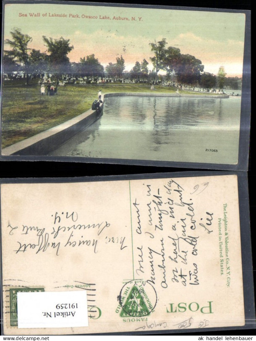 191259,New York Auburn Owasco Lake Sea Wall of Lakeside Park