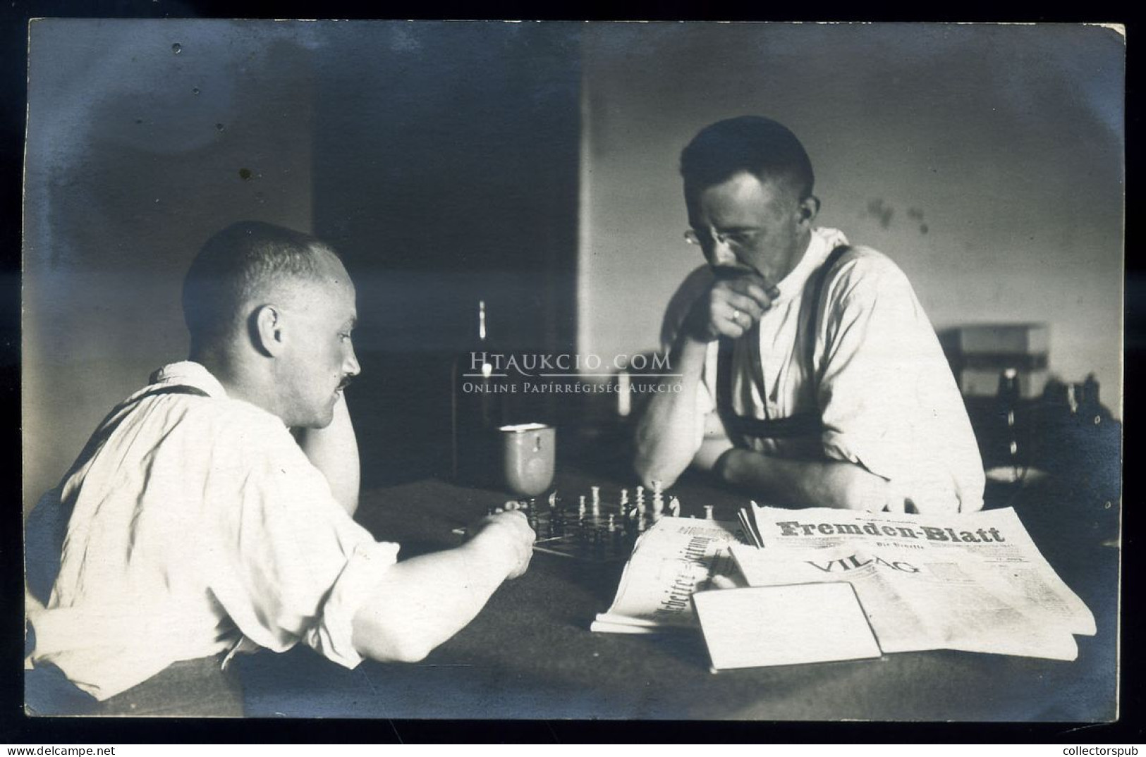 1915-20. Sakkozók, fotós képeslap , Budapest