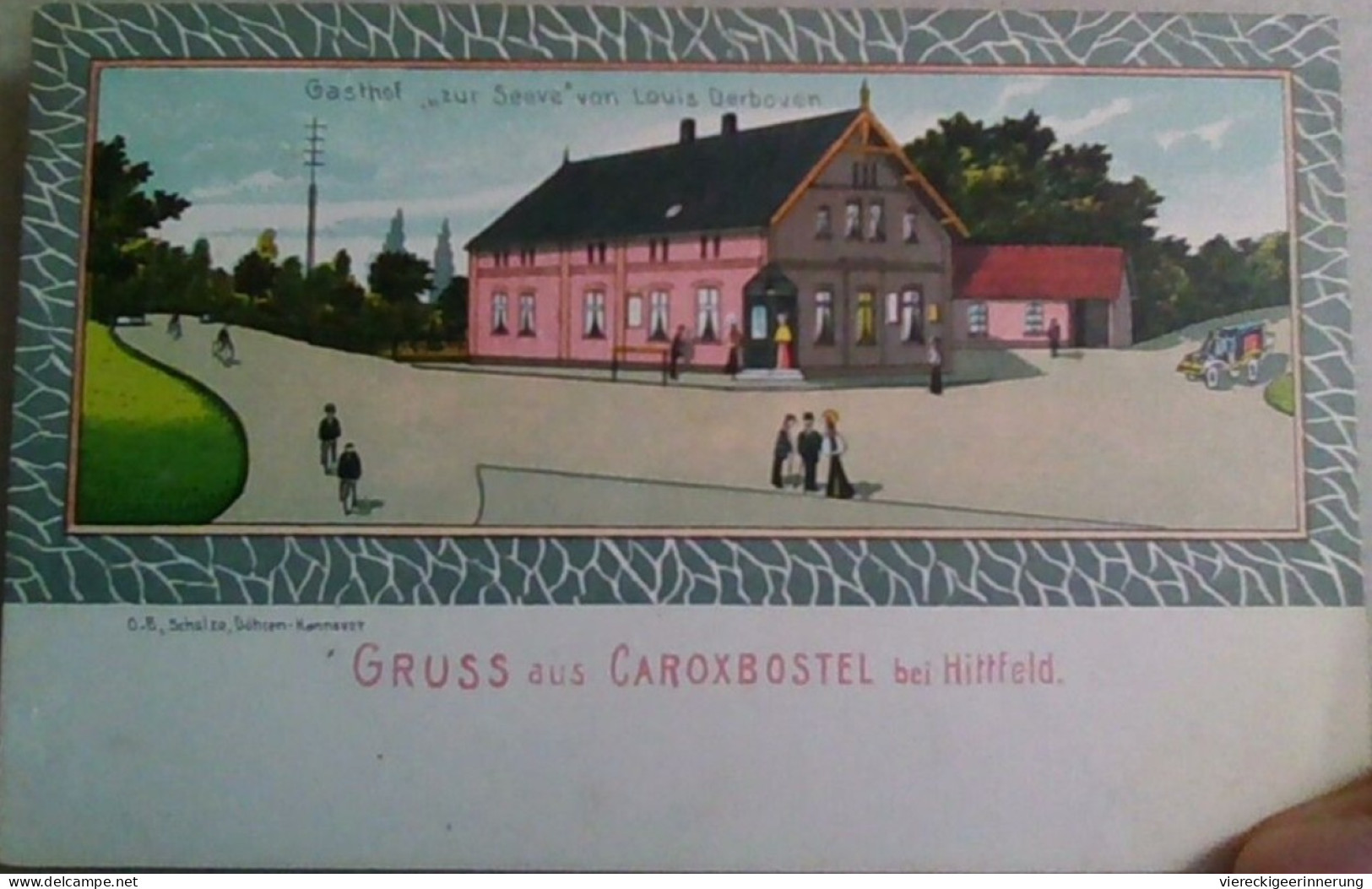 ! 1916 alte Litho Ansichtskarte aus Karoxbostel bei Hittfeld, Gasthof zur Seeve, Seevetal