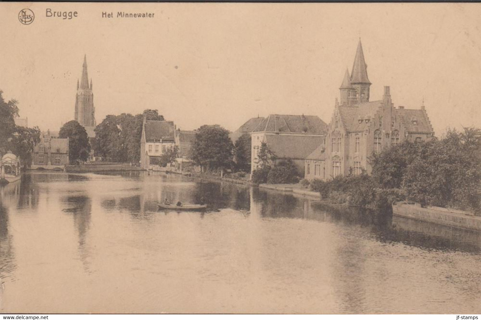 1917. Belgium. WW1. Interesting FIELD POST post card (Bruges Het Minnewater) cancelled Kaiserliche Marine ... - JF437571