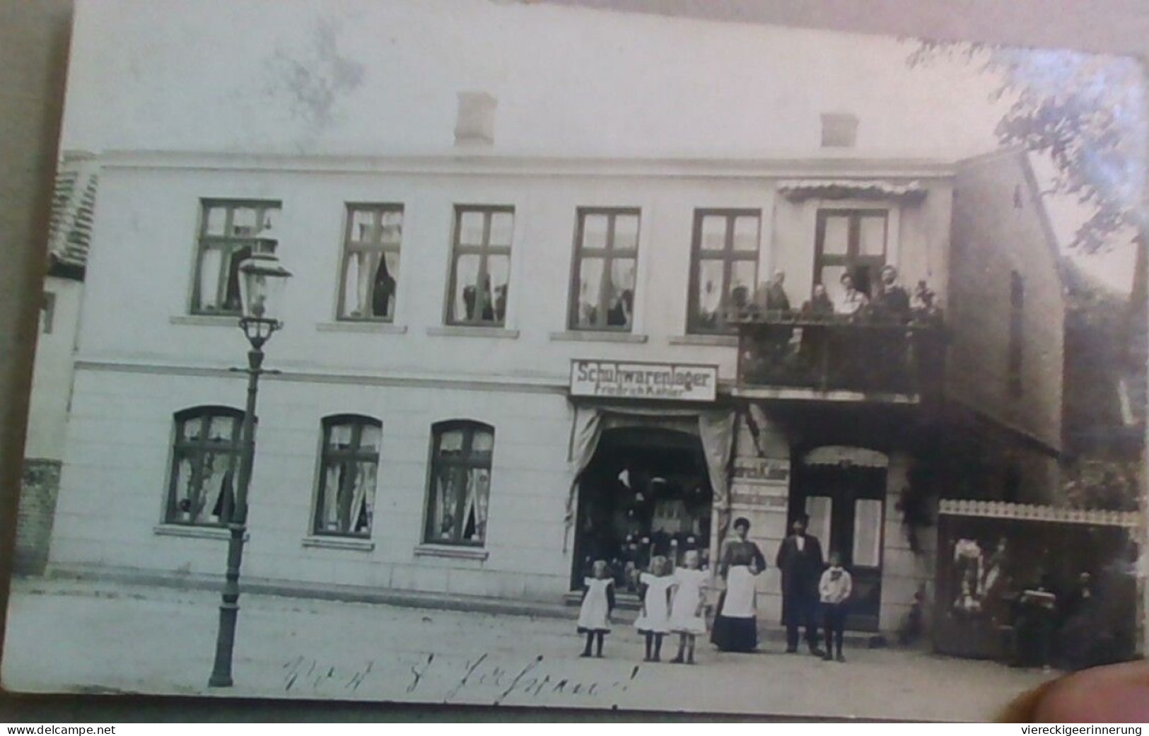 ! 1917 Lübtheen, Mecklenburg, alte Fotokarte, Foto von 1899, Schuhmachergeschäft Friedrich Kähler
