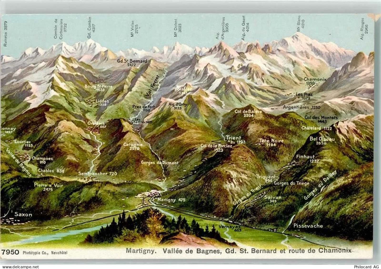 1920 Martigny - Vallee de Bagnes Grosser St. Bernhard Route nach Chamoni... - 39497834