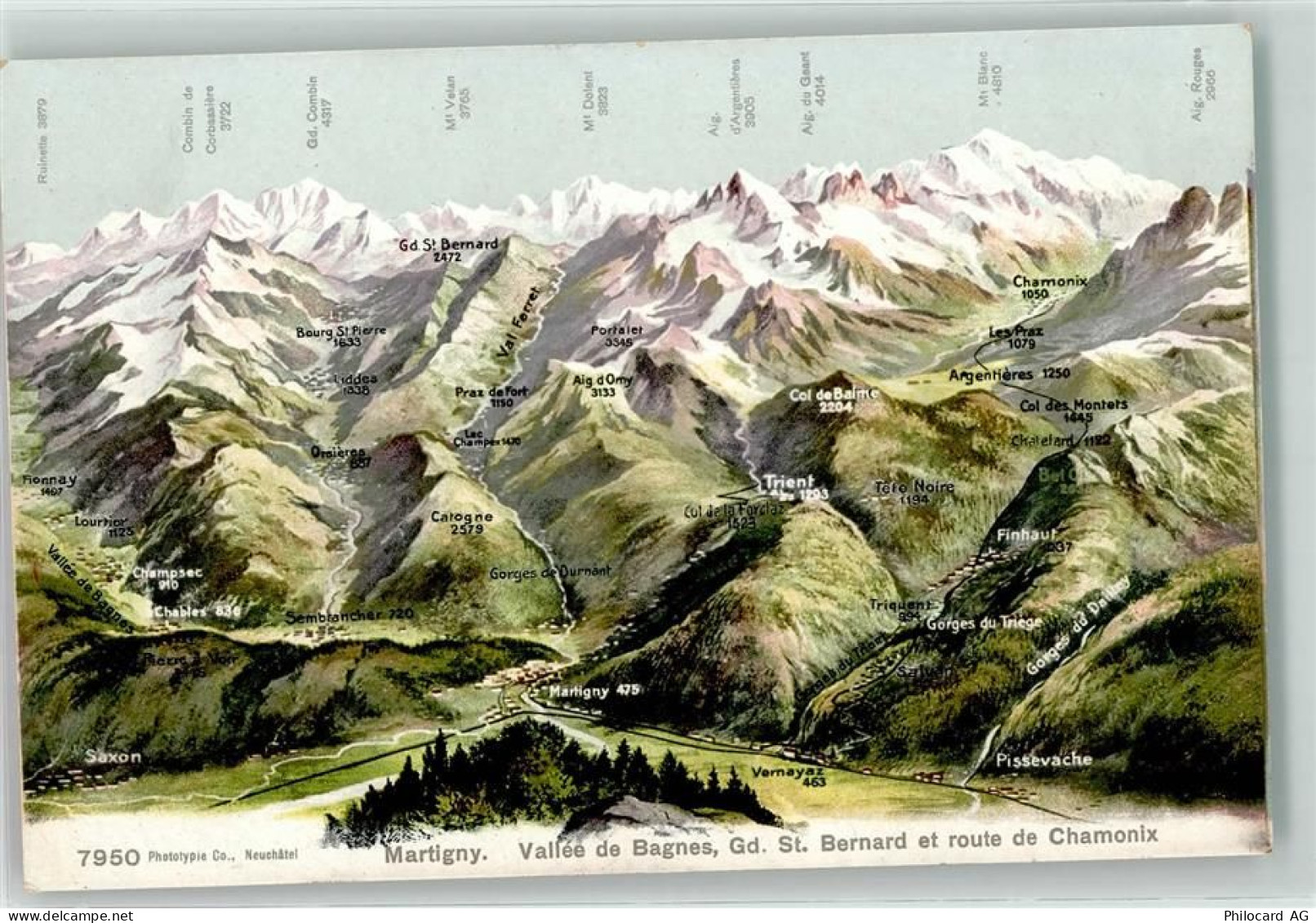 1920 Martigny - Vogelschau Vallee de Bagnes - 39407786