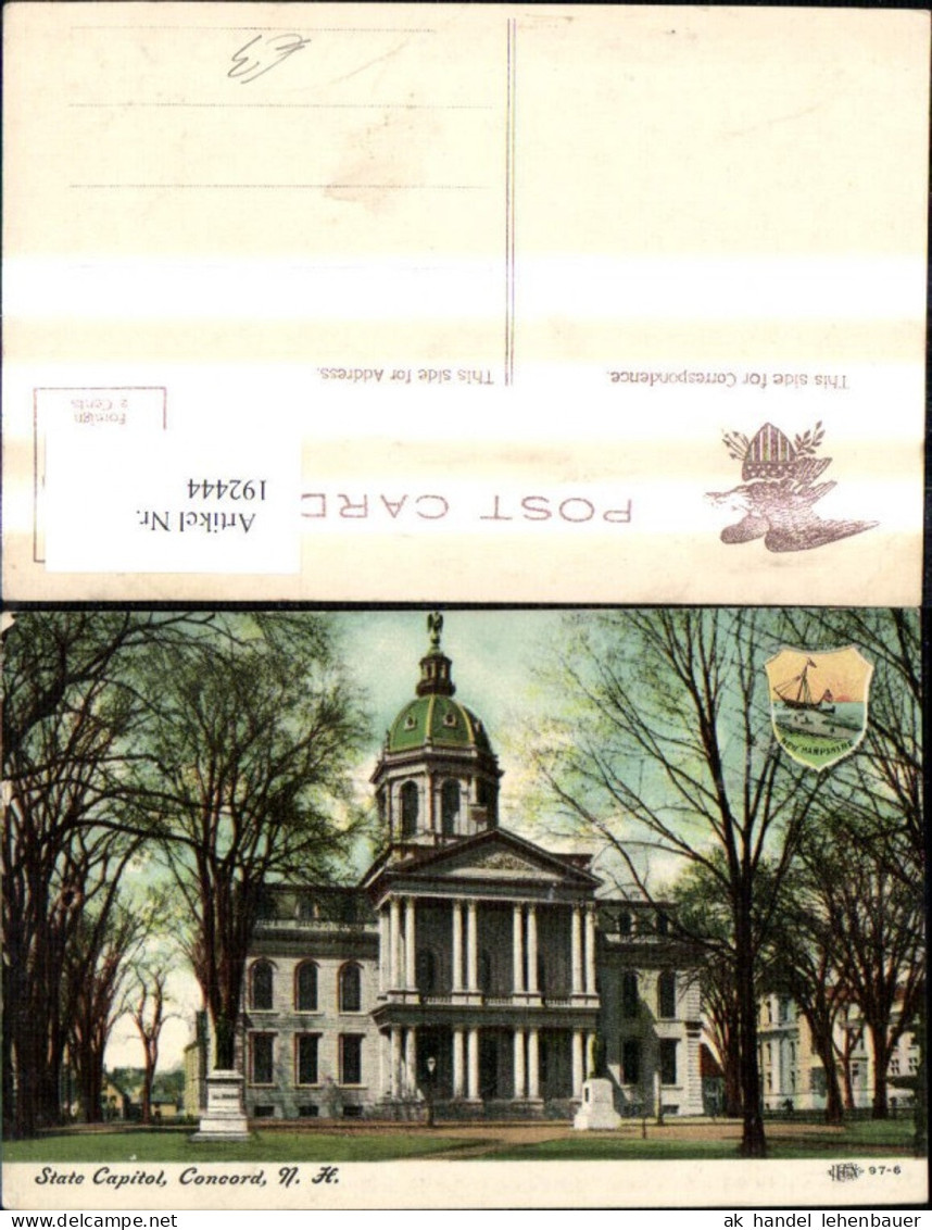 192444,New Hampshire Concord State Capitol