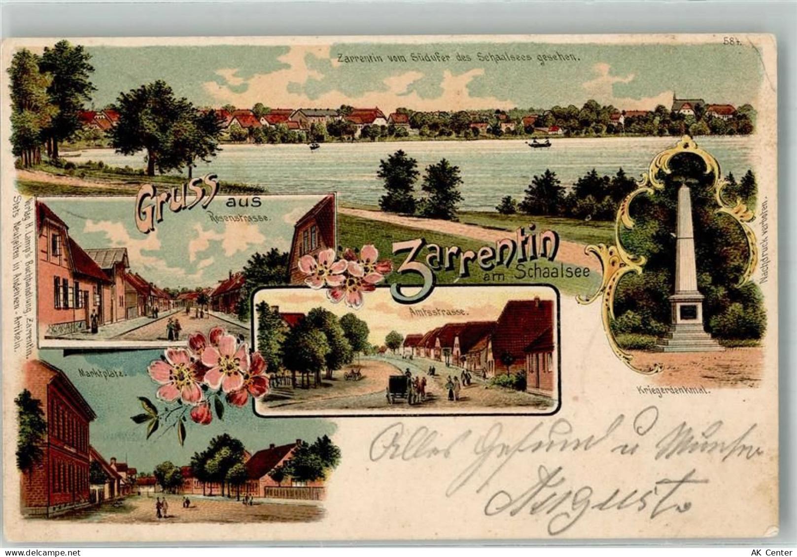 19246 O2824 Zarrentin , Meckl 1901 Lithographie Schaalsee Amtsstrasse Ma... - 13663276