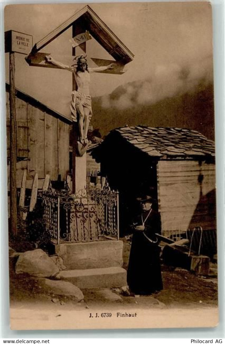 1925 Finhaut - Wegkreuz Geistlicher - 10596816