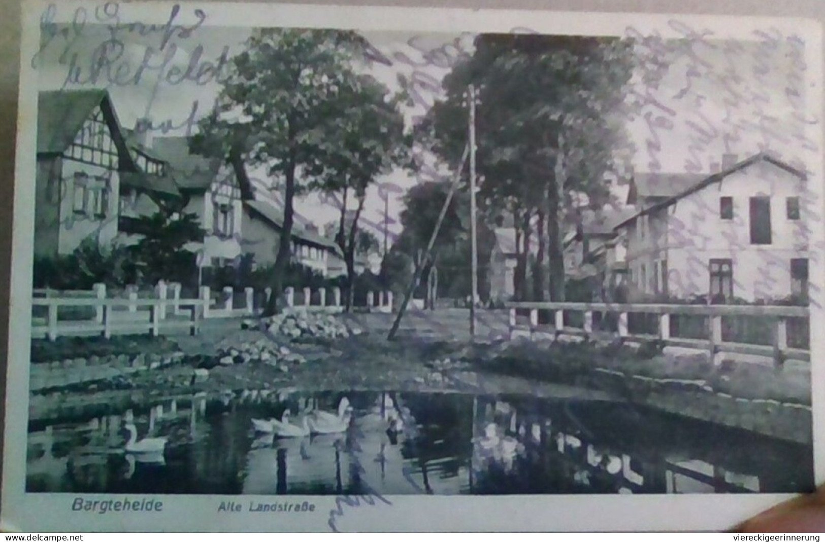 ! 1928 alte Ansichtskarte aus Bargteheide, Teich, alte Landstraße, Holstein