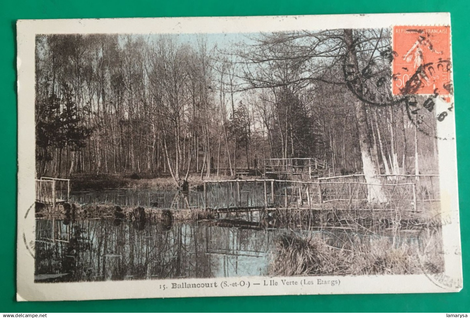 1932- Ballancourt sur Essonne [91] Essonne- l'ile verte les étangs Carte Postale Europe France CPA colorisée