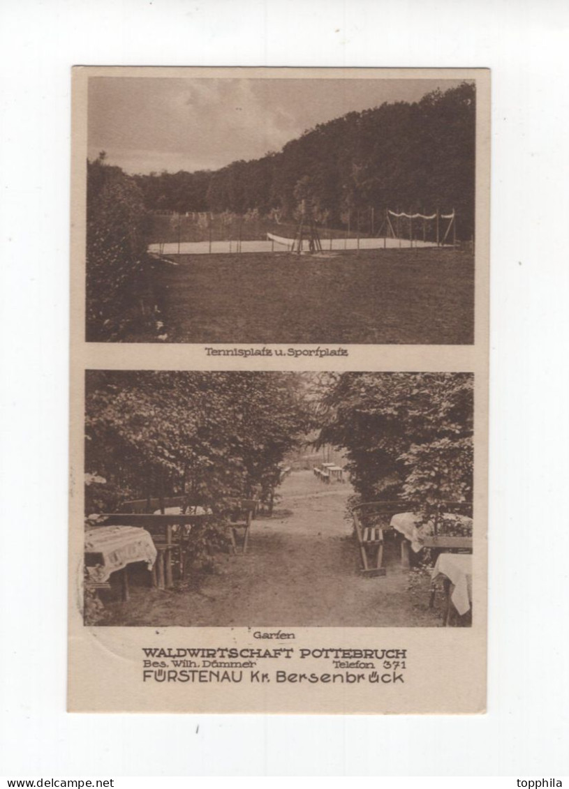 1932 Dt. Reich Photokarte Fürstenau  Waldwirtschaft Pottebruch Biergarten und Tennisplatz