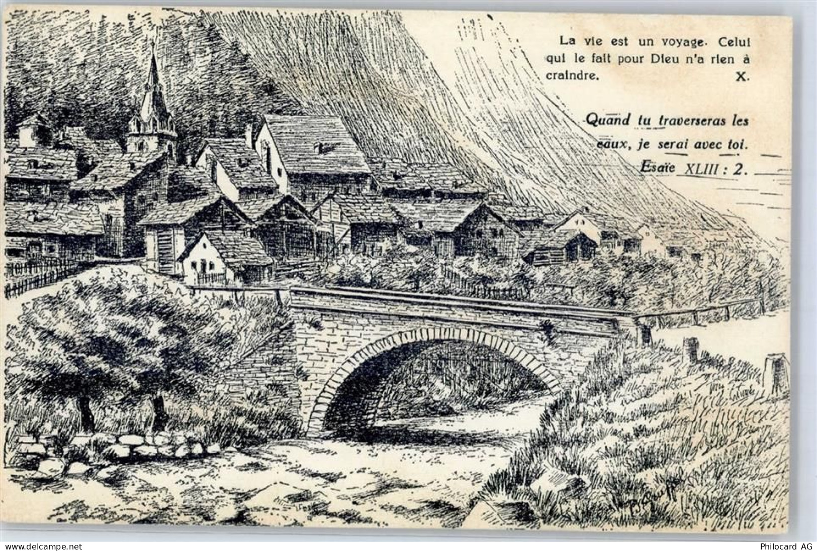 1933 Sembrancher Künstlerkarte Kirche - 51548011