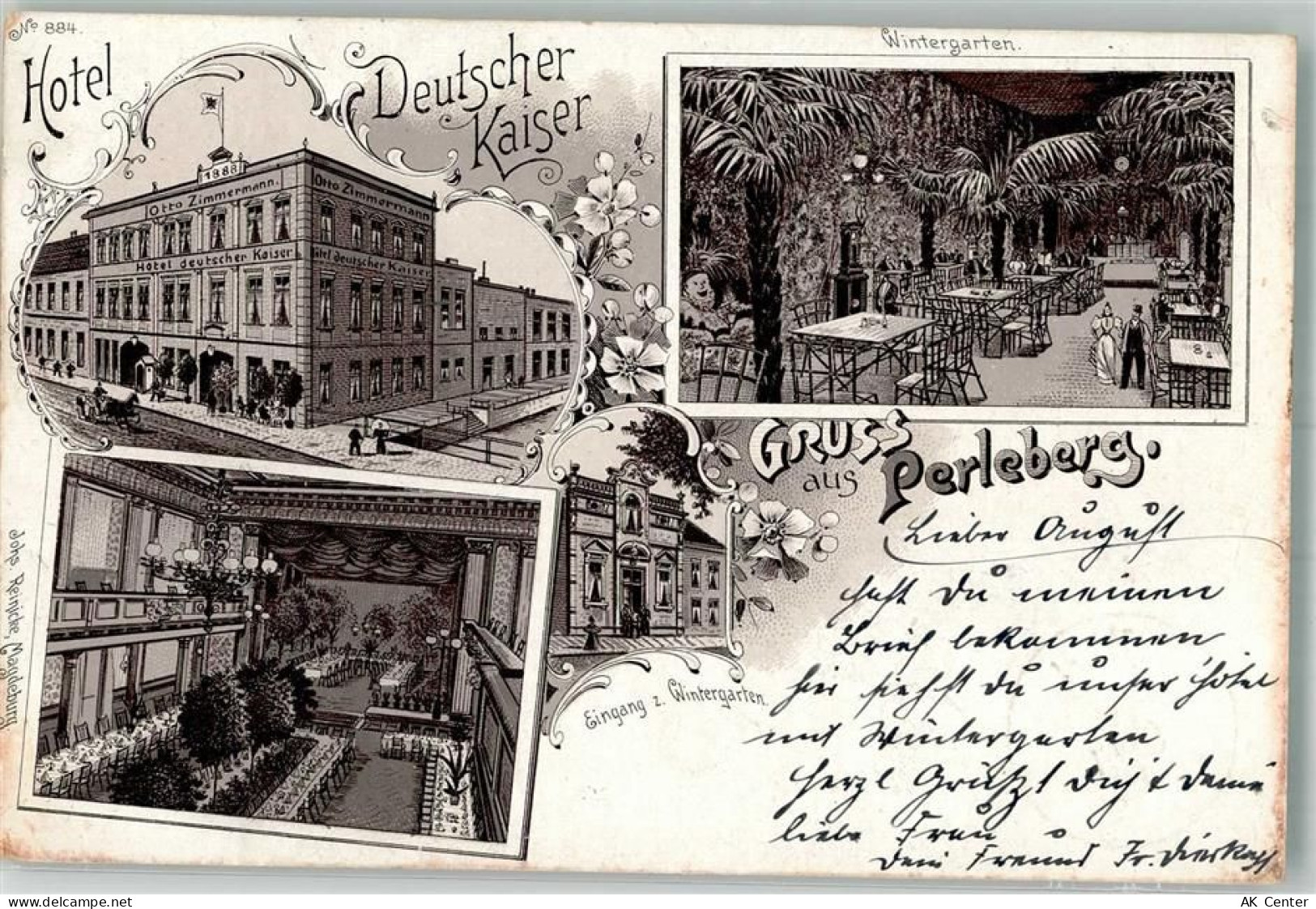 19348 O2910 Perleberg 1898 Lithographie Bahnpost Wittenberge Neustrelitz... - 13643601