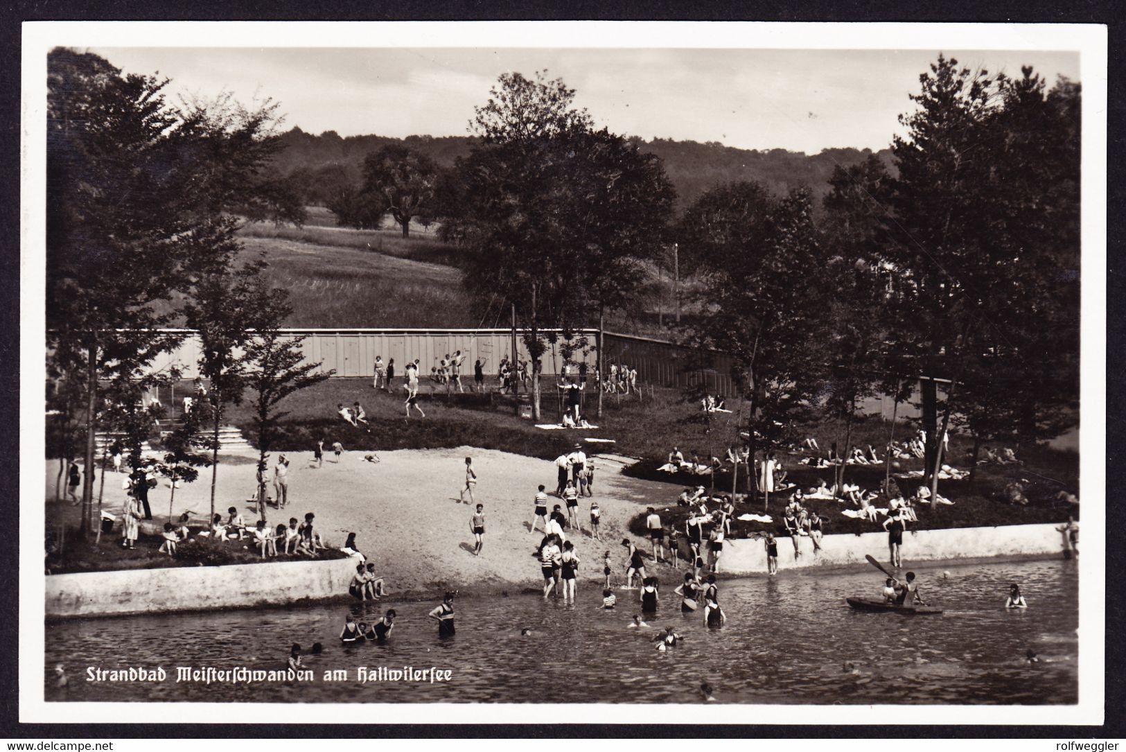 1935 gelaufene AK: Strandbad Meisterschwanden