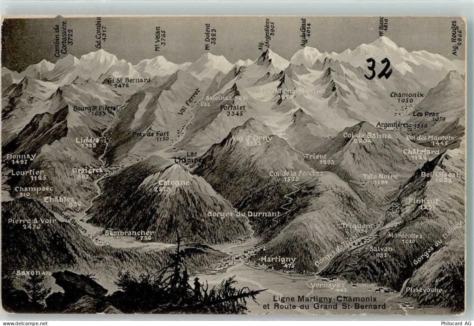 1937 Orsières - Route Martigny nach Chamonix Route Grosser St. Bernhard ... - 39497784