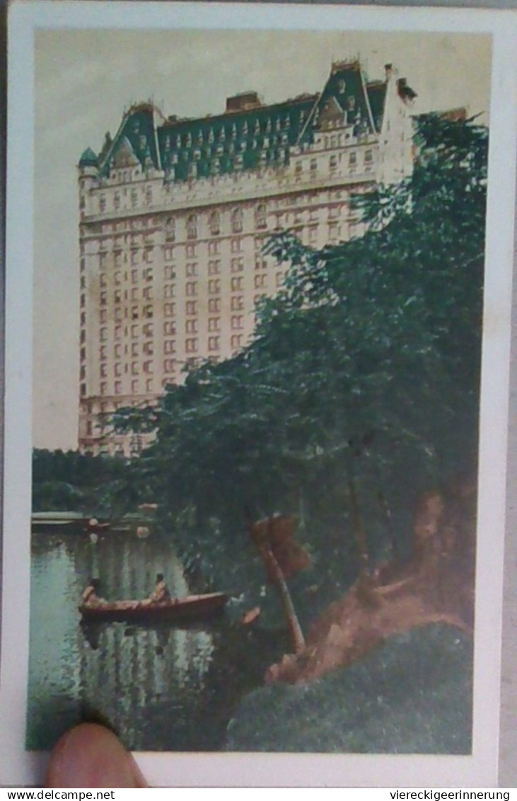 ! 1937 postcard from New York City, Hotel The Plaza, Fifth Avenue, Central Park