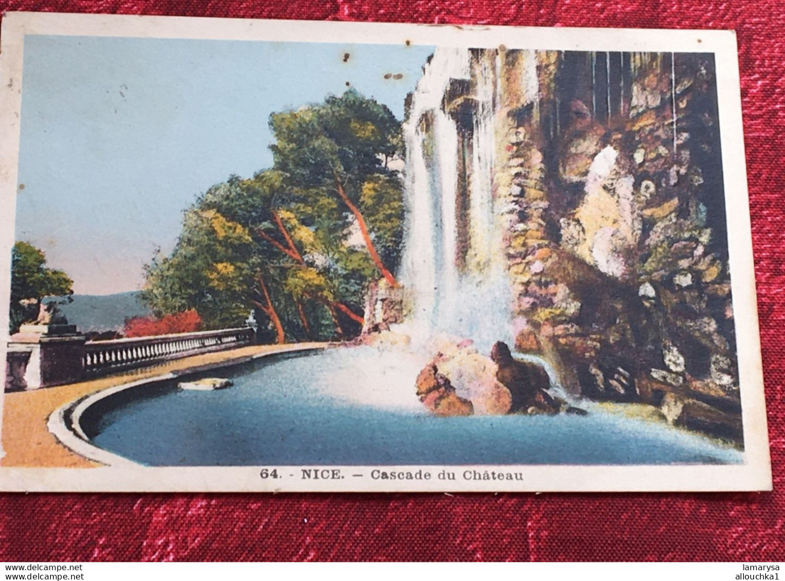 1939 -Nice [06] Alpes Maritimes  Parcs et jardins -Carte Postale CPA-Localisée Cascade du château-colorisée