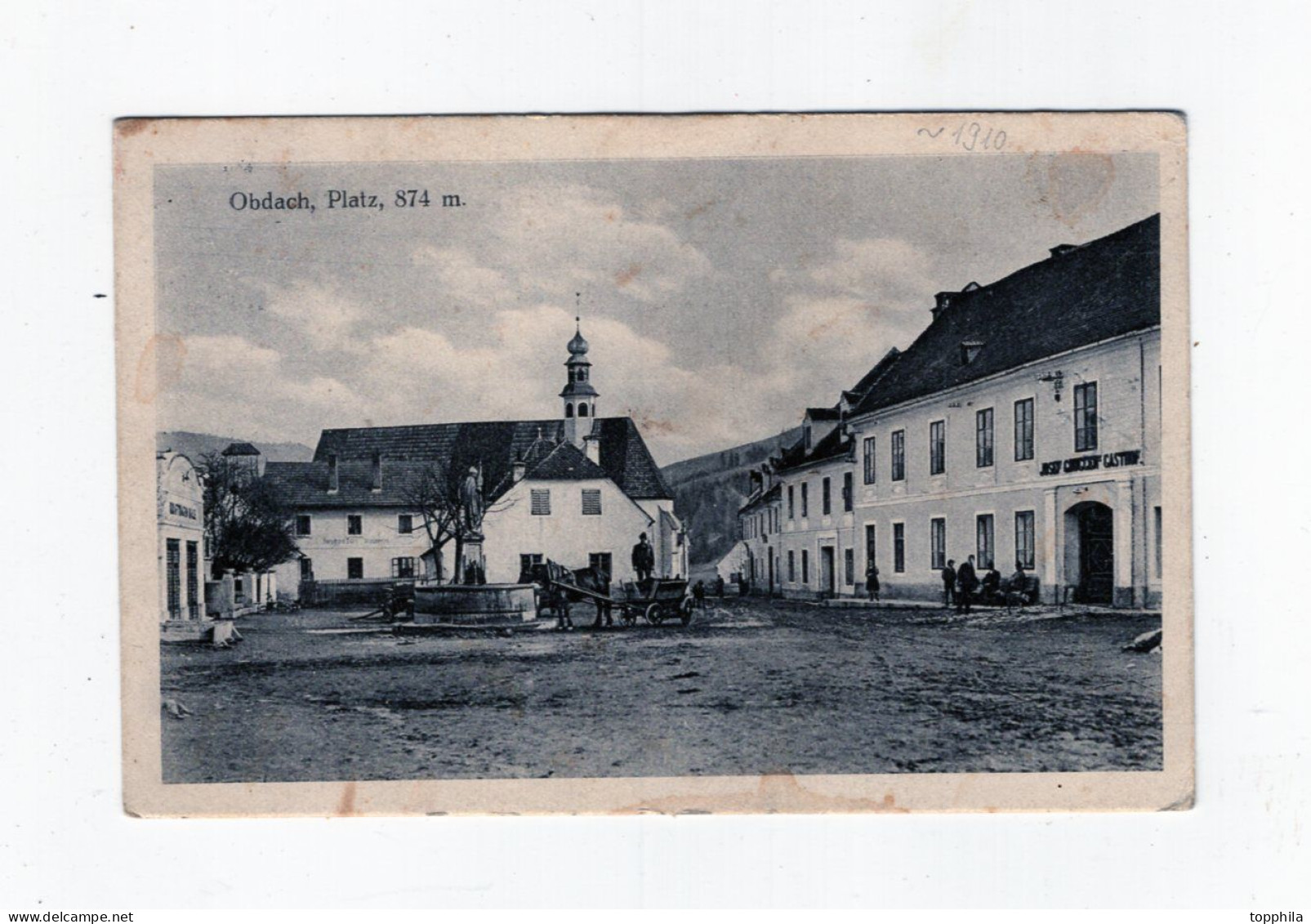 1941 Dt. Reich / Steiermark Photokarte Obdach Kirchplatz, KLV Lager Stei 41