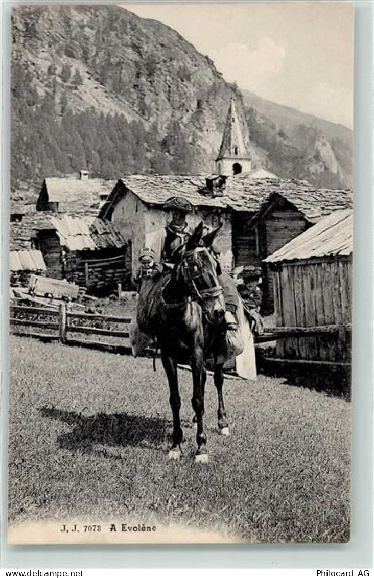 1983 Evolène - Bauer mit Kind auf dem Pferd - 10611327
